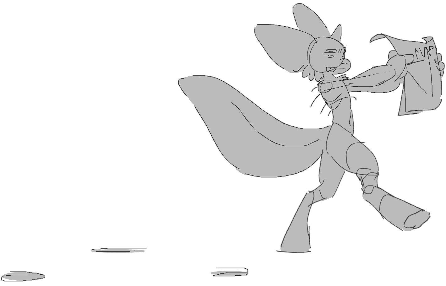 Drawing of a furry holding a map looking lost.
